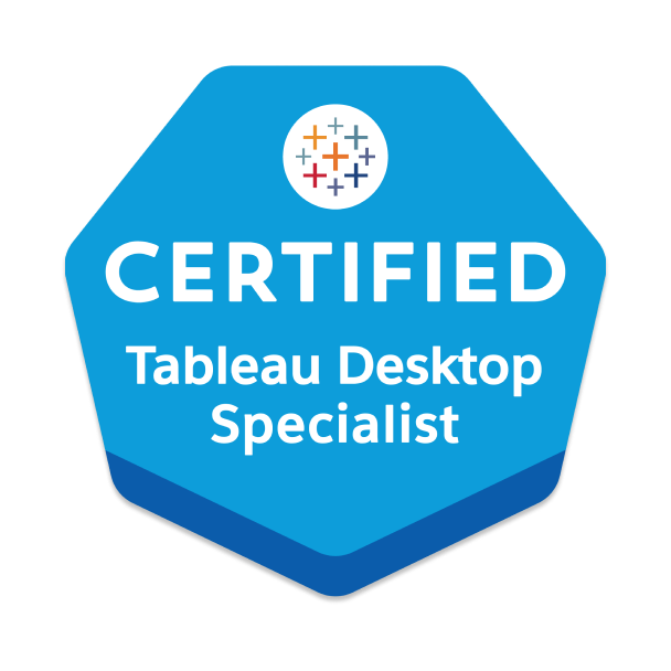 Tableau Desktop Specialist digital badge